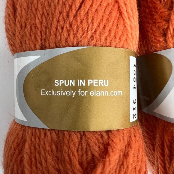 Lot Of 7 Elann Collection Peruvian Highland Wool Orange Same Dye Lot 50 grams ea - Picture 3 of 5